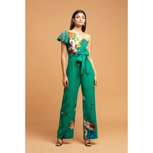 Eva Franco Garden One-Shoulder Jumpsuit Size 6
